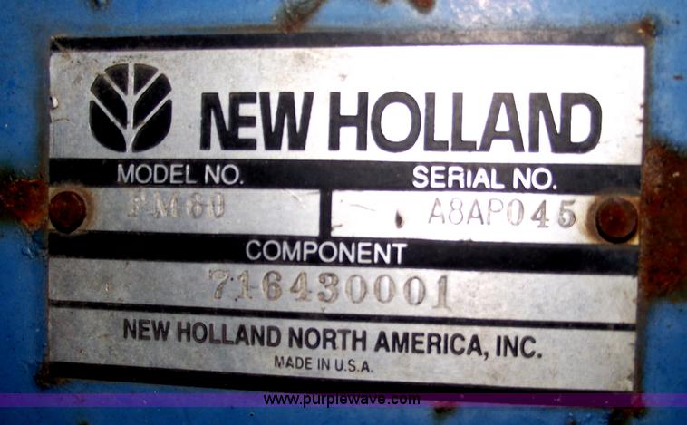 image for item A1657 New Holland FM60 mower and snow plow