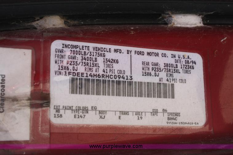 image for item A2290 1994 Ford E150 van