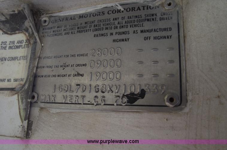 image for item A4075 1989 Chevrolet Kodiak D6500 water truck