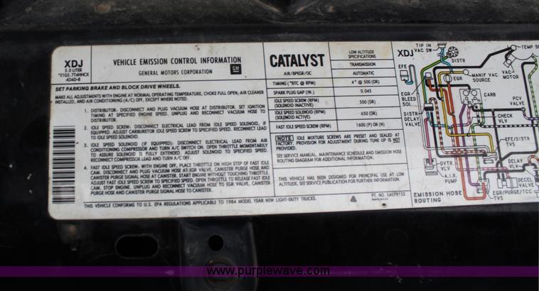 image for item A6564 1984 Chevrolet K10 Silverado pickup truck