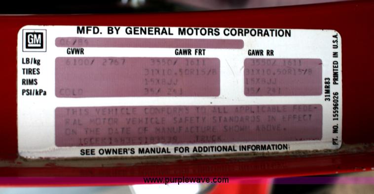 image for item A6564 1984 Chevrolet K10 Silverado pickup truck