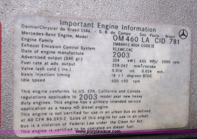 image for item B5076 2004 Freightliner ST120 semi truck