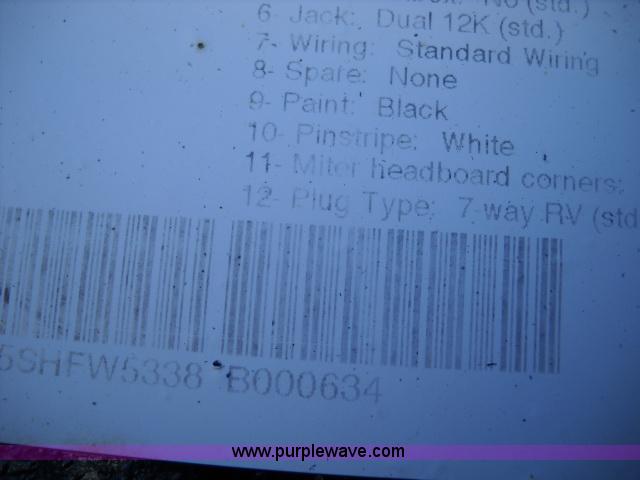 image for item B5077 2007 Kaufman W56 Wedge fifth wheel car hauler