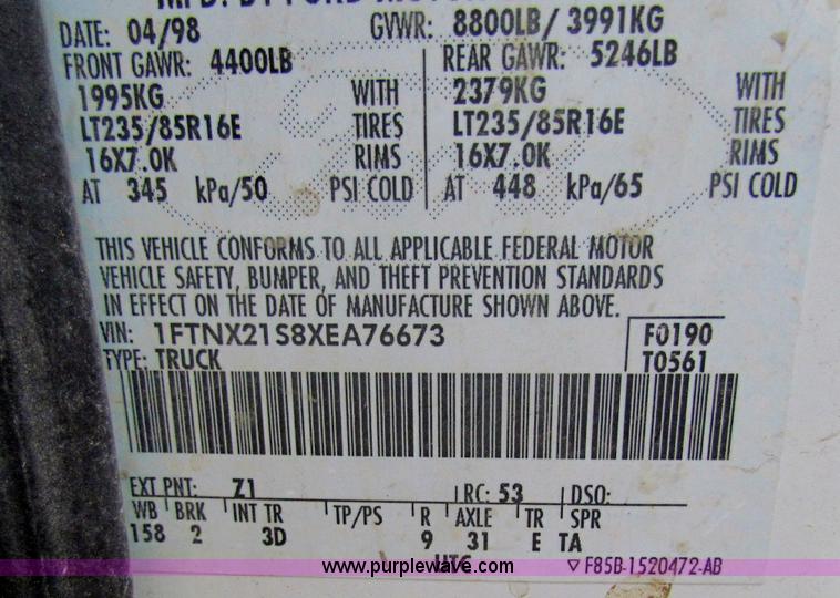 image for item B7014 1999 Ford F250 XLT Super Duty  pickup truck