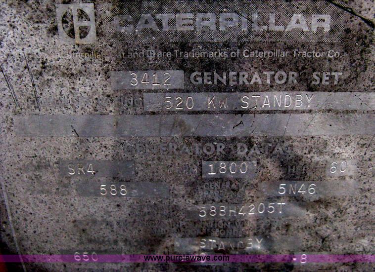 image for item B9639 Caterpillar 3412 generator set