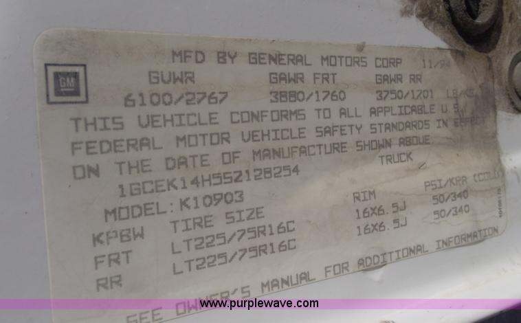 image for item C5887 1995 Chevrolet 1500 pickup truck