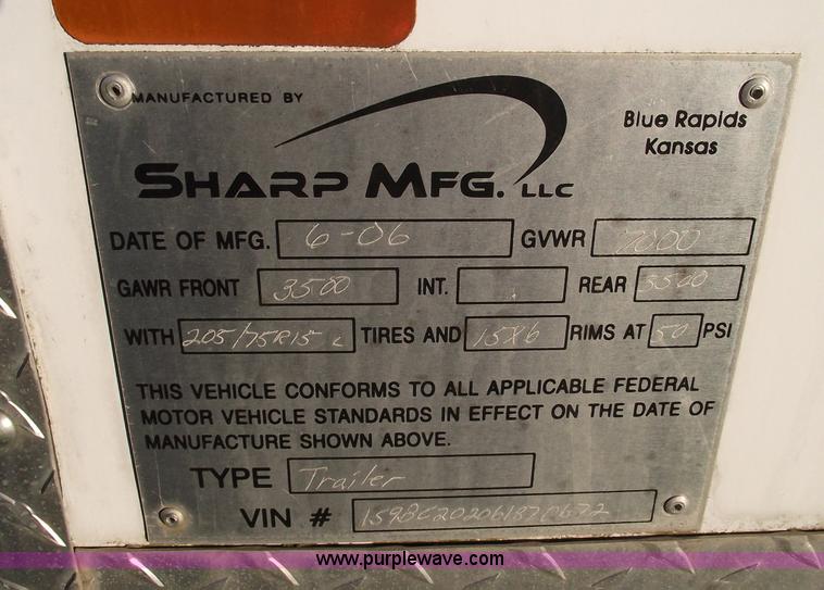 image for item C5900 2006 Sharp 20' enclosed trailer