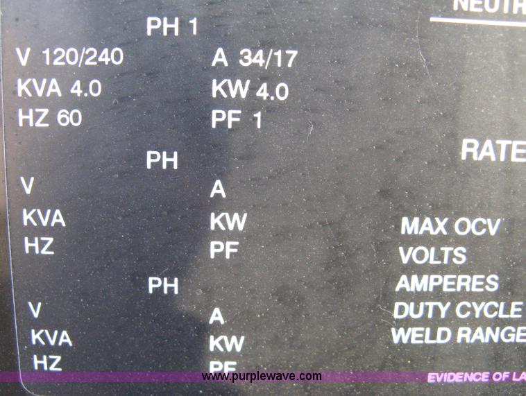 image for item A4496 2000 Miller DU-OP portable arc welder/generator