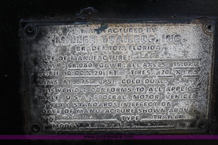 image for item A6578 1978 Miller 40' flatbed trailer