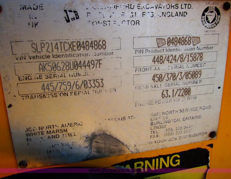 image for item B7043 1999 JCB 214 Series III backhoe