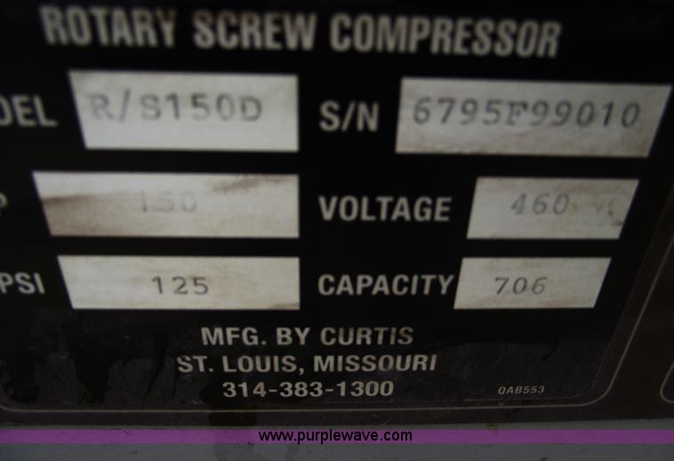 image for item C5951 1999 Curtis R/S 150 air compressor