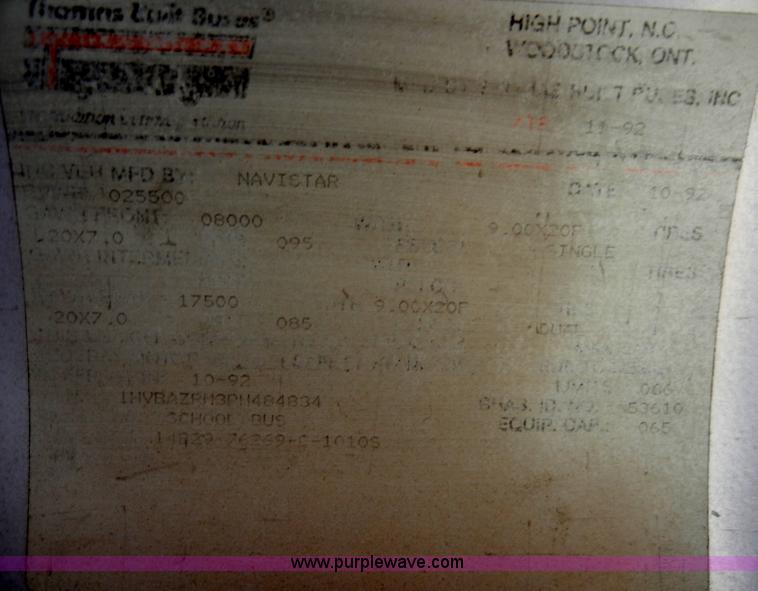 image for item A3359 1993 International 3700 school bus