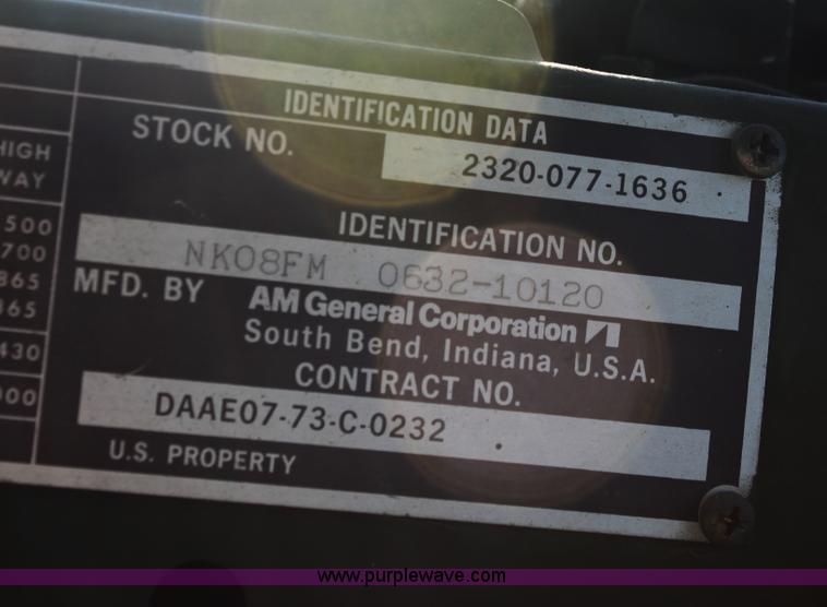 image for item B8725 1974 Kaiser Military truck