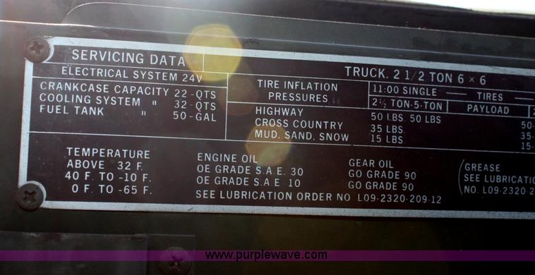 image for item B8725 1974 Kaiser Military truck