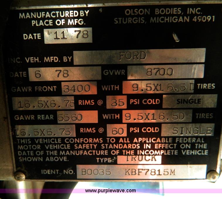 image for item D8661 1978 Ford rescue van