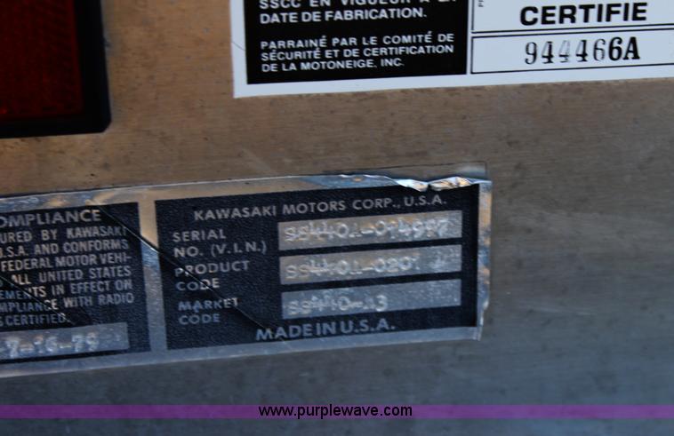 image for item B8762 1979 Kawasaki 440 Invader snow mobile