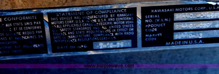 image for item B8762 1979 Kawasaki 440 Invader snow mobile