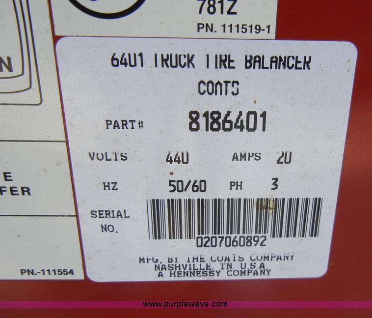 image for item H9246 Coats 6401 direct drive truck tire balancer