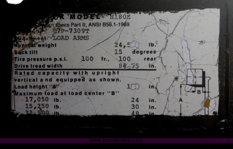 image for item A6511 Hyster H180E forklift