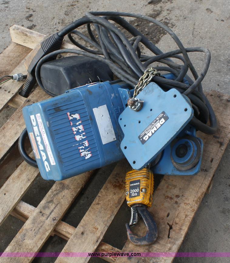 image for item H9506 DEMAG 2,000 lb hoist with trolley