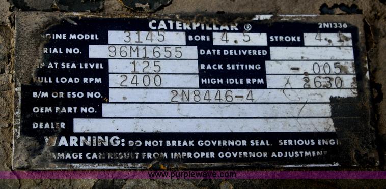 image for item H9507 Caterpillar 3145 V8 diesel engine with hydraulic pump