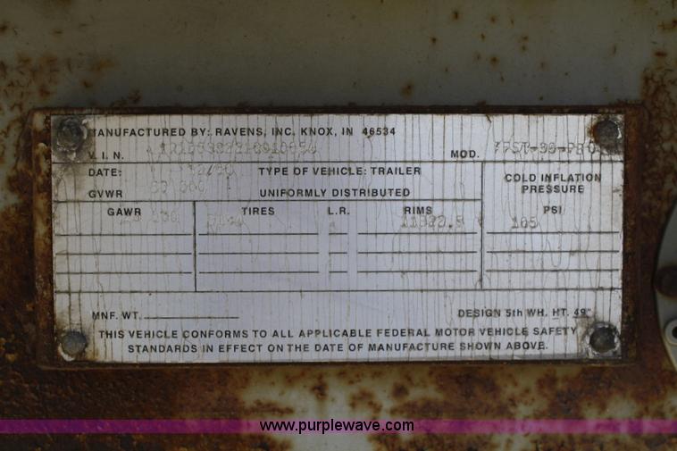 image for item A6618 2001 Ravens FFST-39 PRO end dump scrap trailer