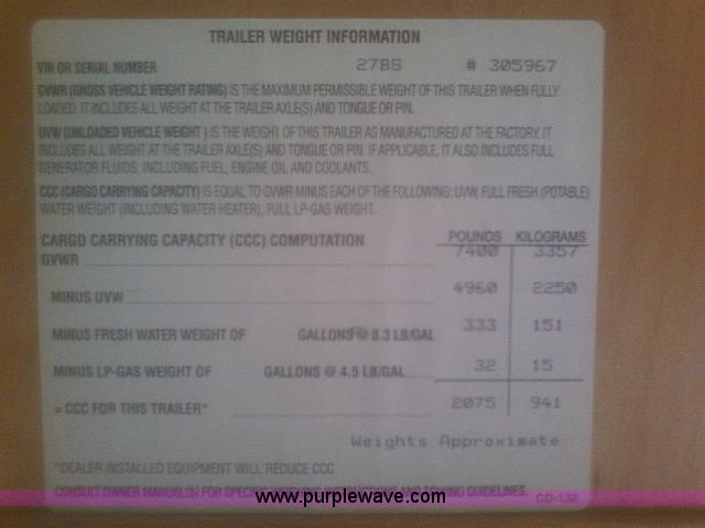 image for item B2519 2002 Keystone Sport Hornet camper