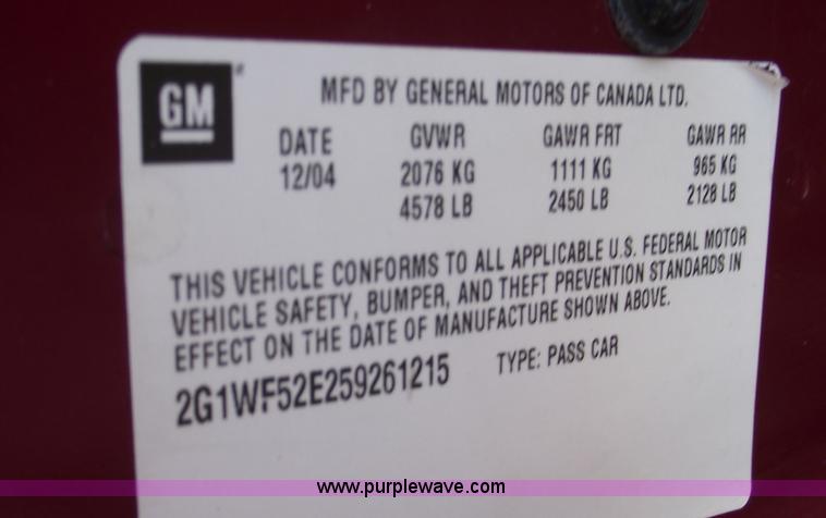 image for item B6056 2005 Chevrolet Impala