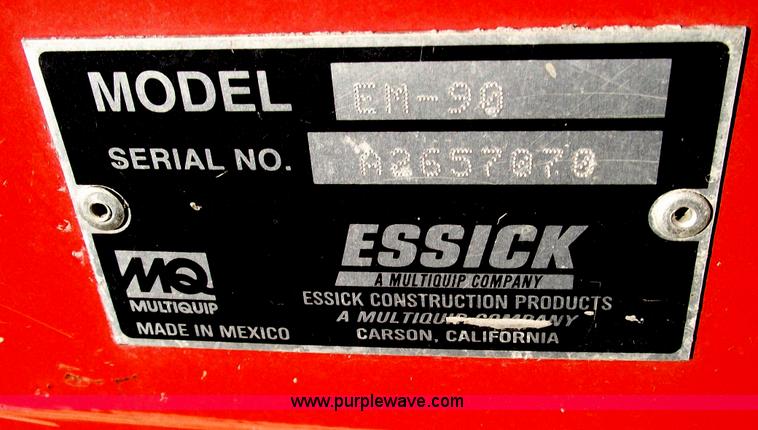 image for item B6095 Multiquip Essick EM90 towable mixer