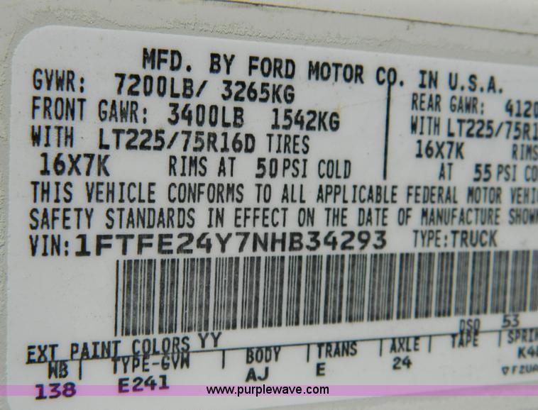 image for item D8686 1992 Ford E250 Econoline  cargo van