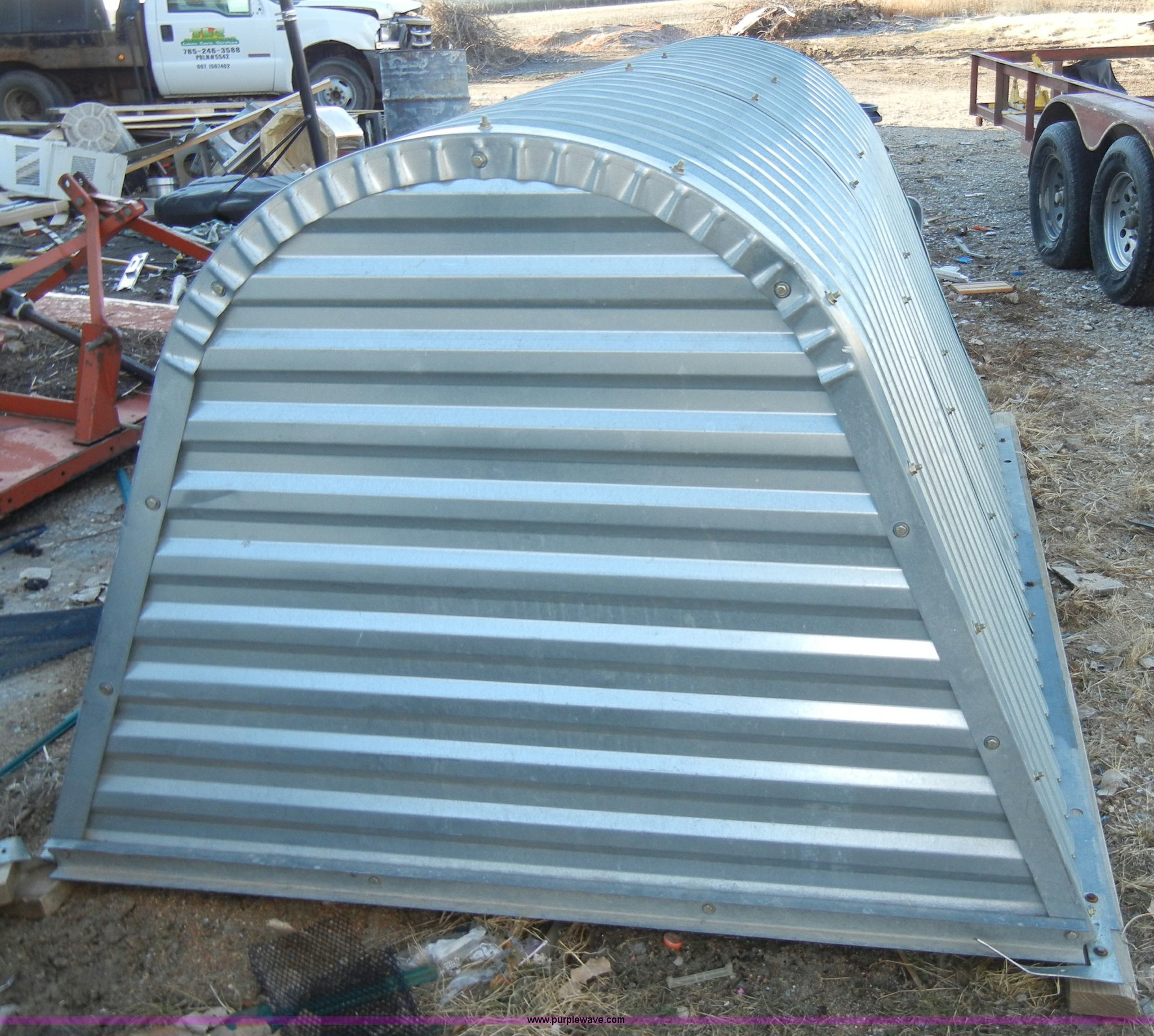 Aluminum Aframe storage shed in Topeka, KS Item J9262 sold Purple Wave