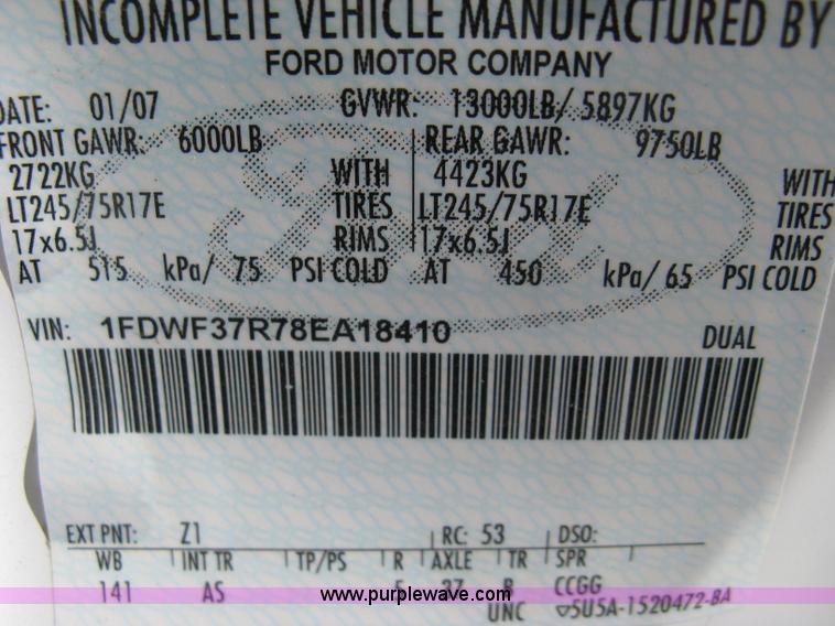 image for item A6034 2008 Ford F350 XL Super Duty service truck