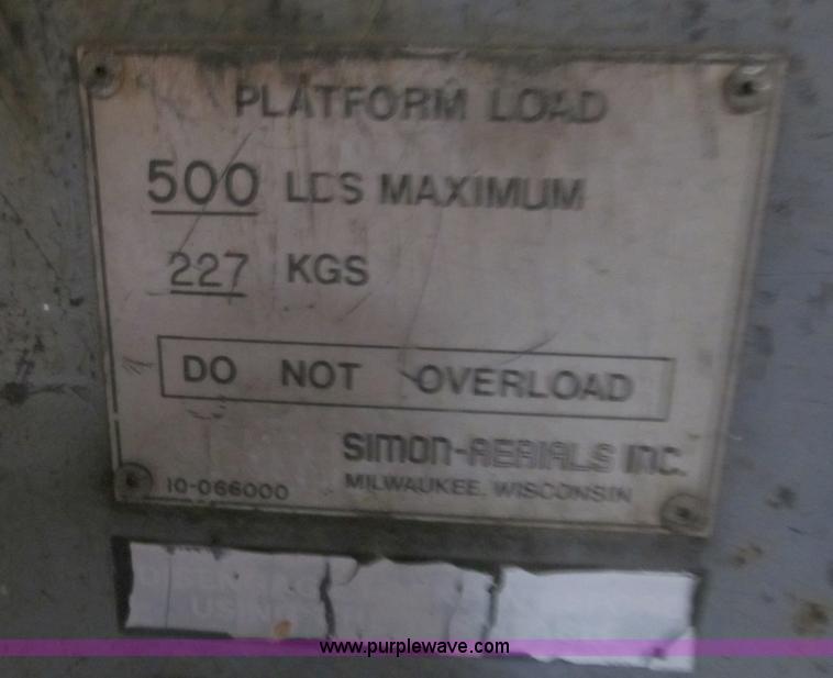 image for item B2529 1988 Simon-aerials AT60C knuckle boom lift