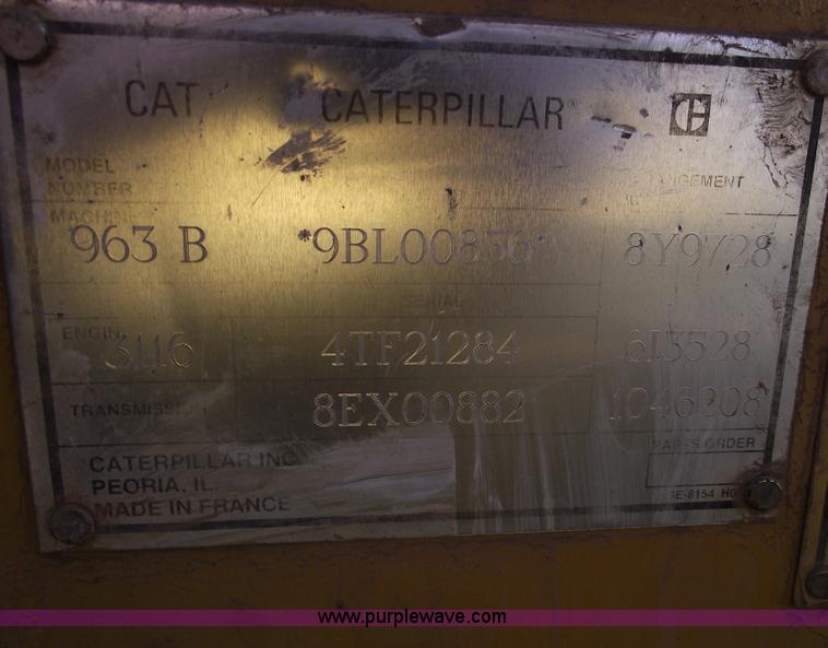 image for item B6046 1995 Caterpillar 963B track loader