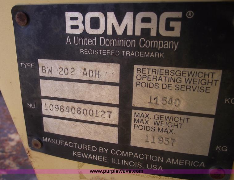 image for item B6075 Bomag BW202 ADH double drum vibratory roller