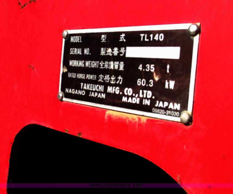 image for item B6120 2003 Takeuchi TL140 skid steer