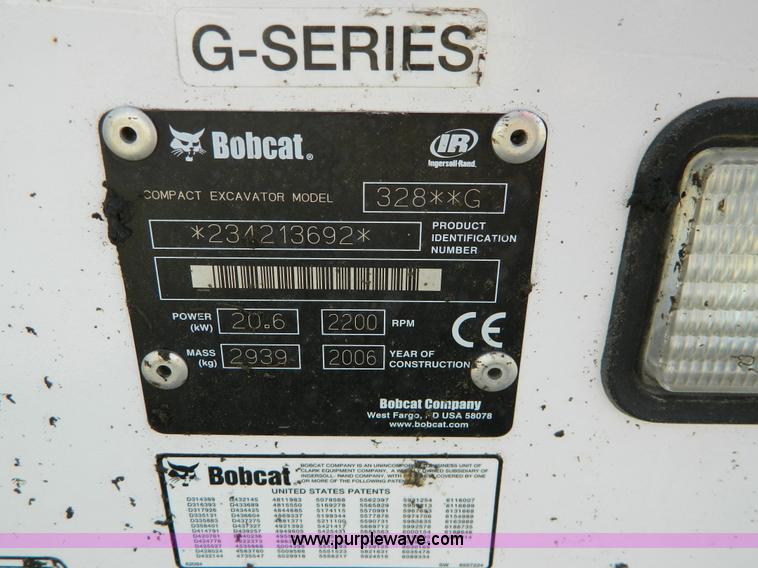 image for item D8704 2006 Bobcat 328G compact excavator