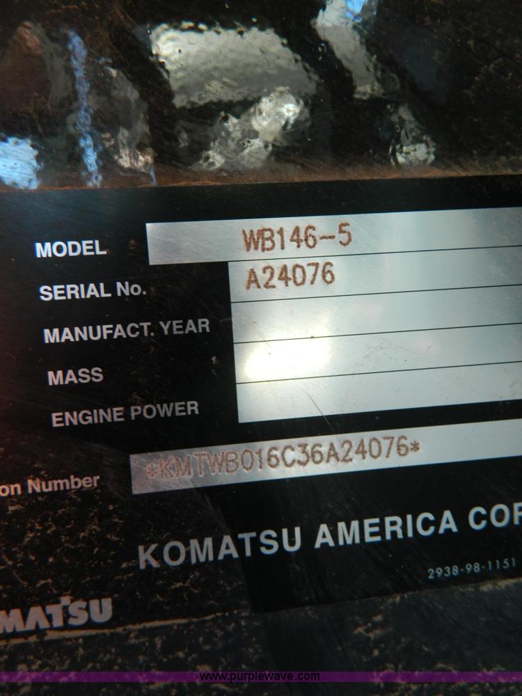 image for item D8705 2007 Komatsu WB146-5 backhoe