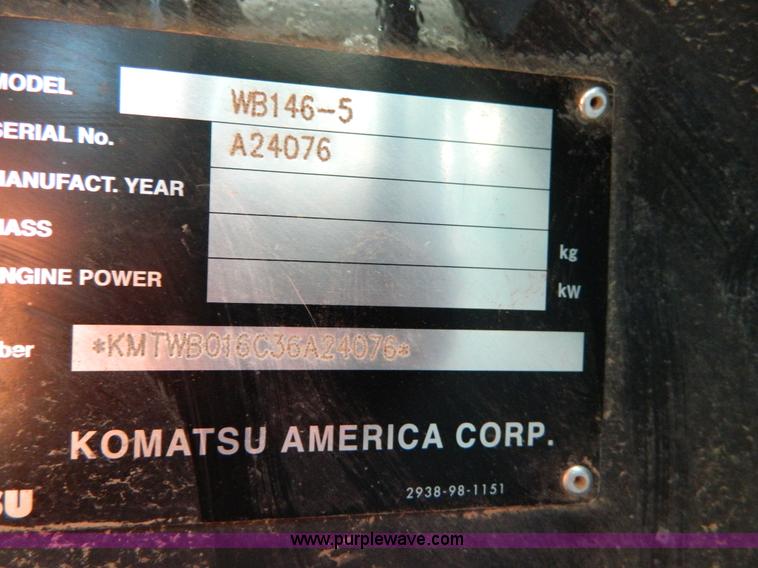 image for item D8705 2007 Komatsu WB146-5 backhoe