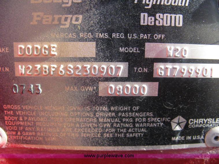 image for item A6037 1976 Dodge W20 Custom 200 firetruck