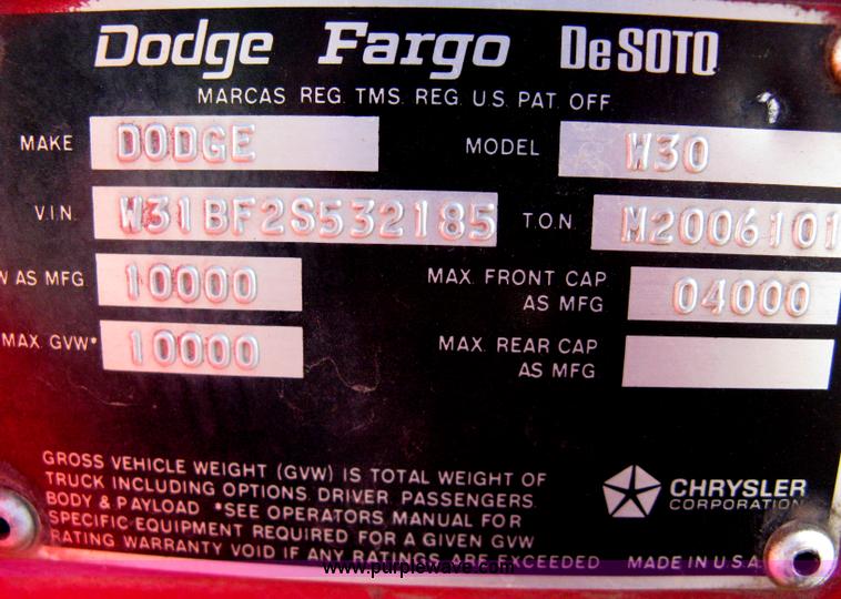 image for item A6038 1972 Dodge 300 firetruck cab and chassis