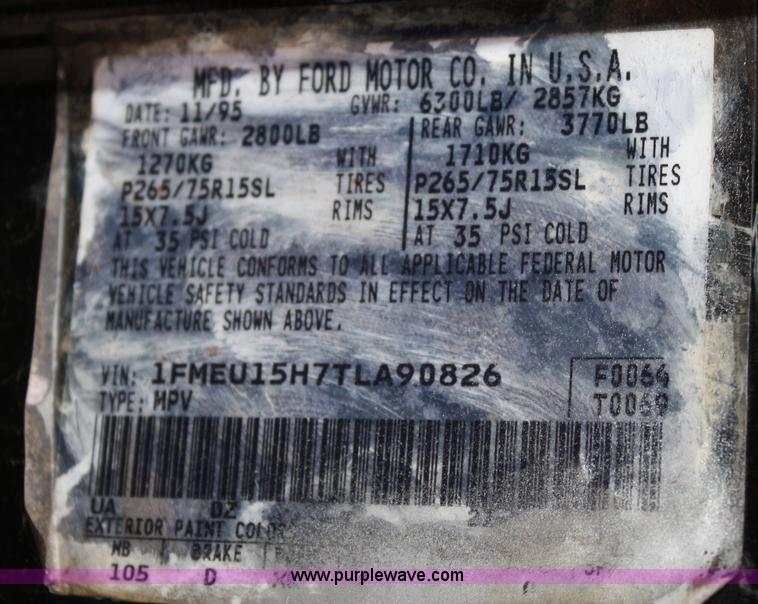 image for item A6619 1996 Ford Bronco SUV