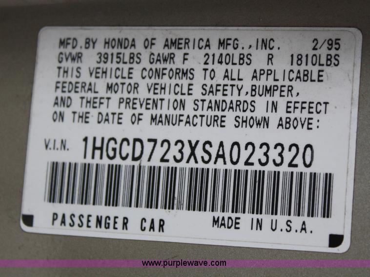 image for item A6620 1995 Honda Accord LX