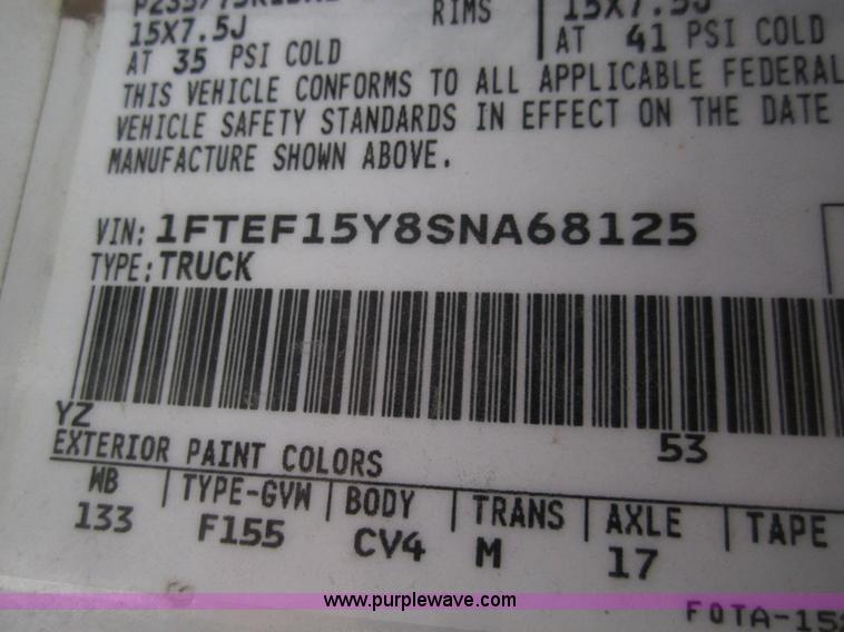 image for item B5570 1995 Ford F150 XL pickup truck