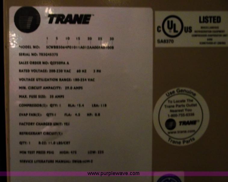 image for item E9517 Trane  stand alone cooling unit