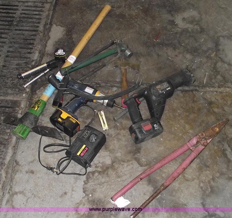 image for item E9528 Delta industrial radial arm saw and assorted tools