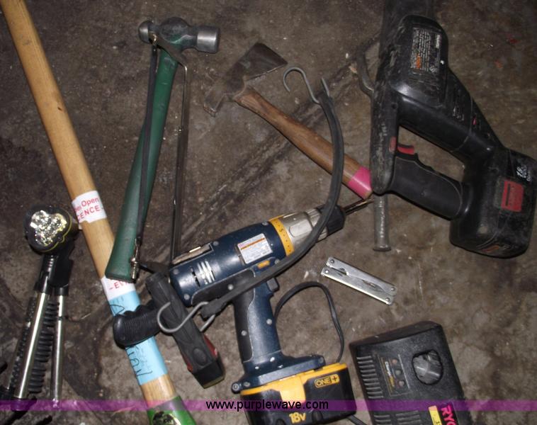 image for item E9528 Delta industrial radial arm saw and assorted tools