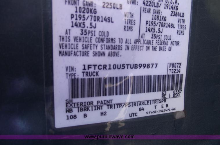 image for item E9545 1996 Ford Ranger Splash/XL pickup truck