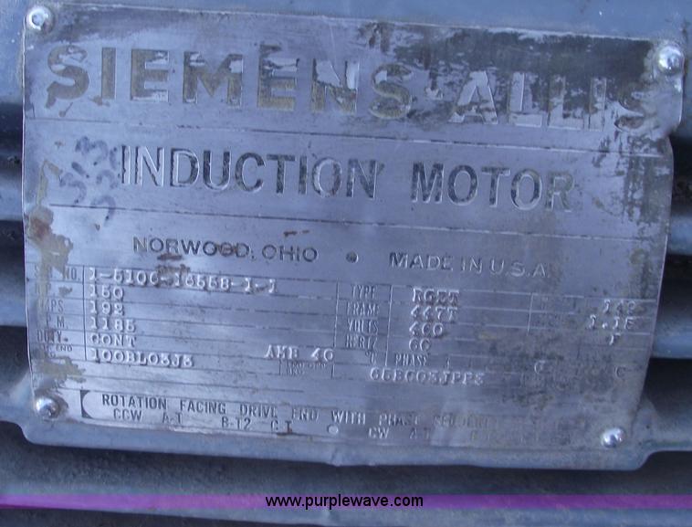 image for item E9551 Siemens-Allis 150 hp electric motor