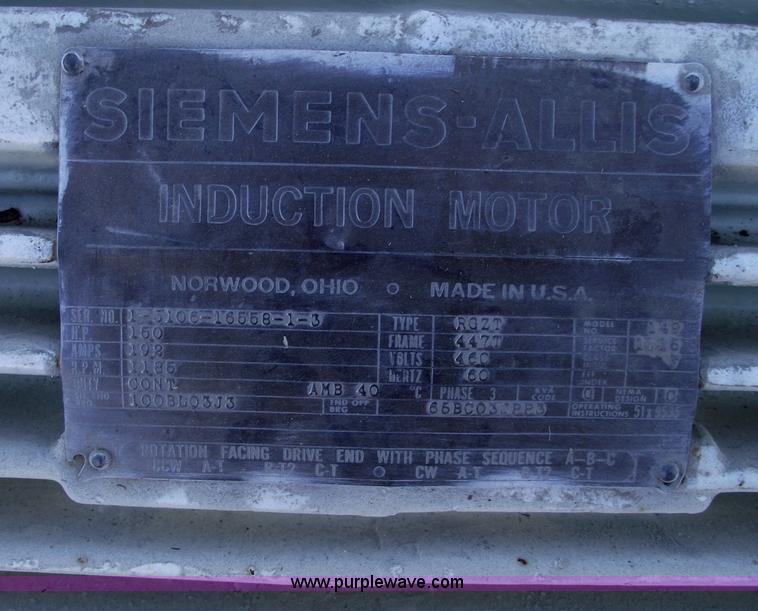 image for item E9554 Siemens-Allis 150 hp electric motor